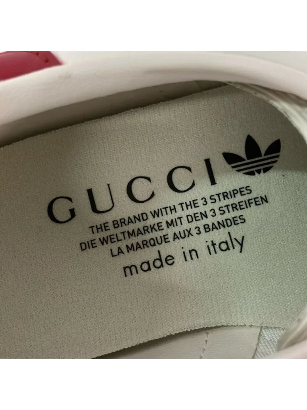 Gucci Sneakers Gazelle White Ivory Multi Adidas Collaboration Leather